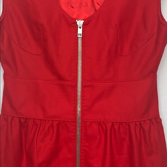 NWOT Club Monaco Red Zip Sheath Wool Dress Size 6 - Picture 5 of 12